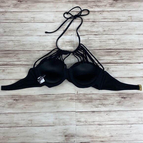 Ibiza Bikini Top Black, Halter Top Small swim - Picture 4 of 8